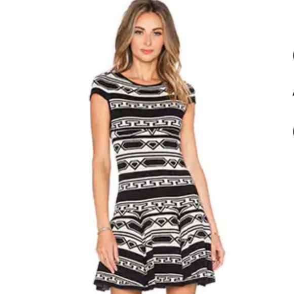 Alice + Olivia Black and White Mini Dress - Picture 1 of 10